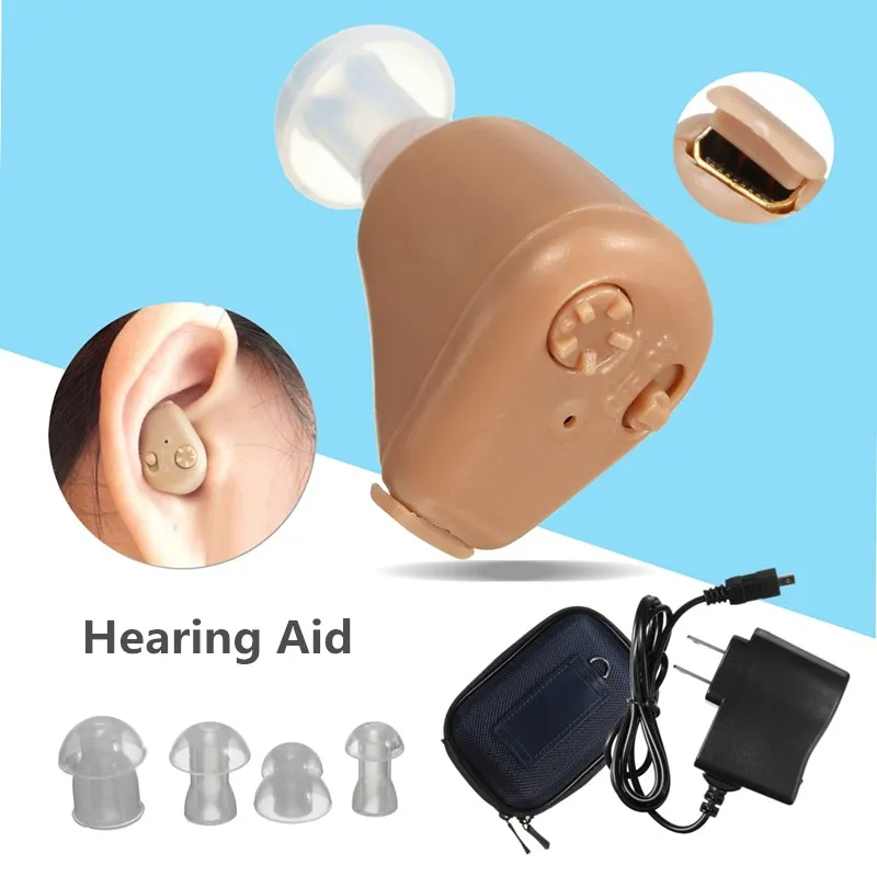 

Rechargeable Digital Invisible In Ear Mini Hearing Aid Ear Sound Amplifier Hearing Assistance Tiny Voice Aid for the Elderly