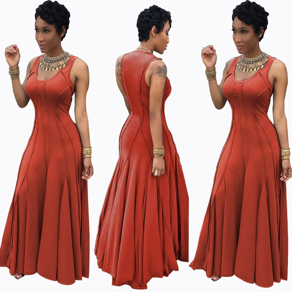 New 2018 Women Summer Plus Size Dress Sexy Sleeveless Striped Pleated Bandage Dresses Ladies Maxi Long Vestidos | Женская одежда