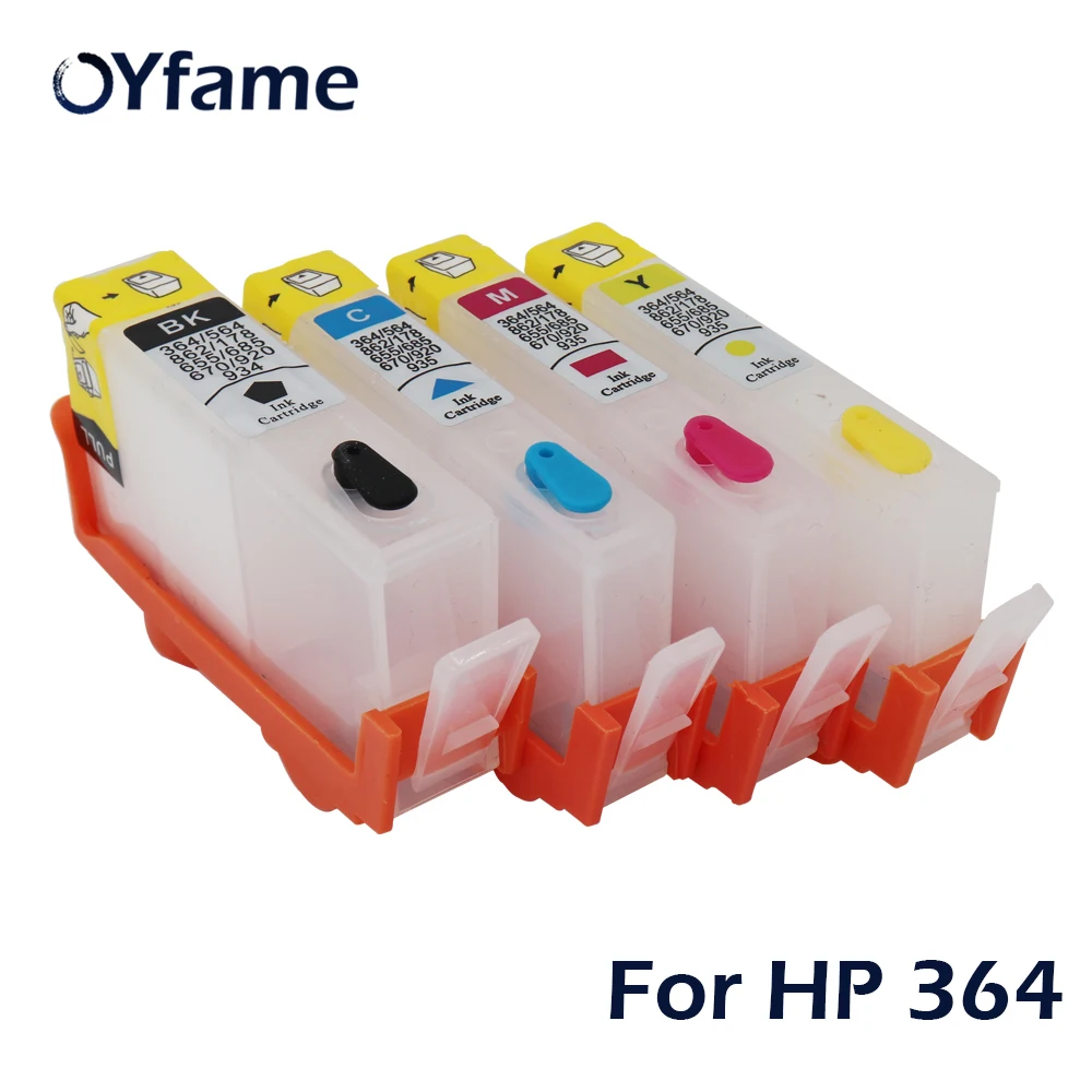 

OYfame 4 Color For HP364 Cartridge 364 Refilled Ink Cartridges With ARC Chip Refill Kit For HP 5510 5511 5512 5515 5520 Printer