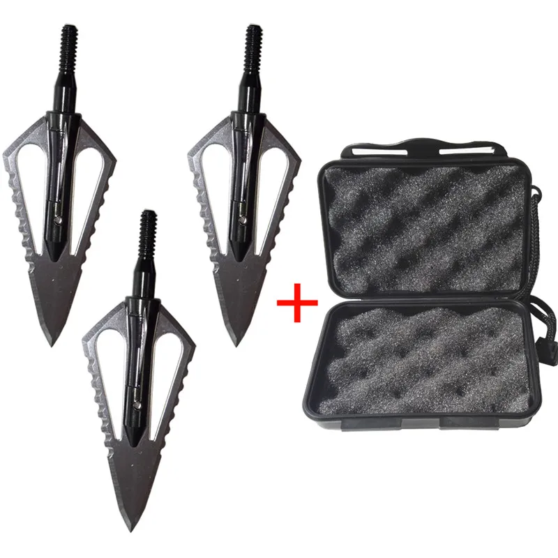 

3pcs Hunting Arrowhead 100Gr Steel Broadhead Arrow Point Target Shooting Tips Crossbow Compound Recurve Bow Head With 1 Box