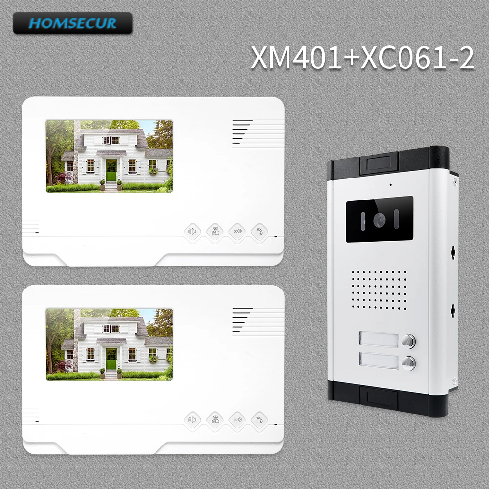 Проводка системы безопасности жилища 4,3 "видео дверной звонок Домофон Система для 2 квартиры XM401 + XC061-2