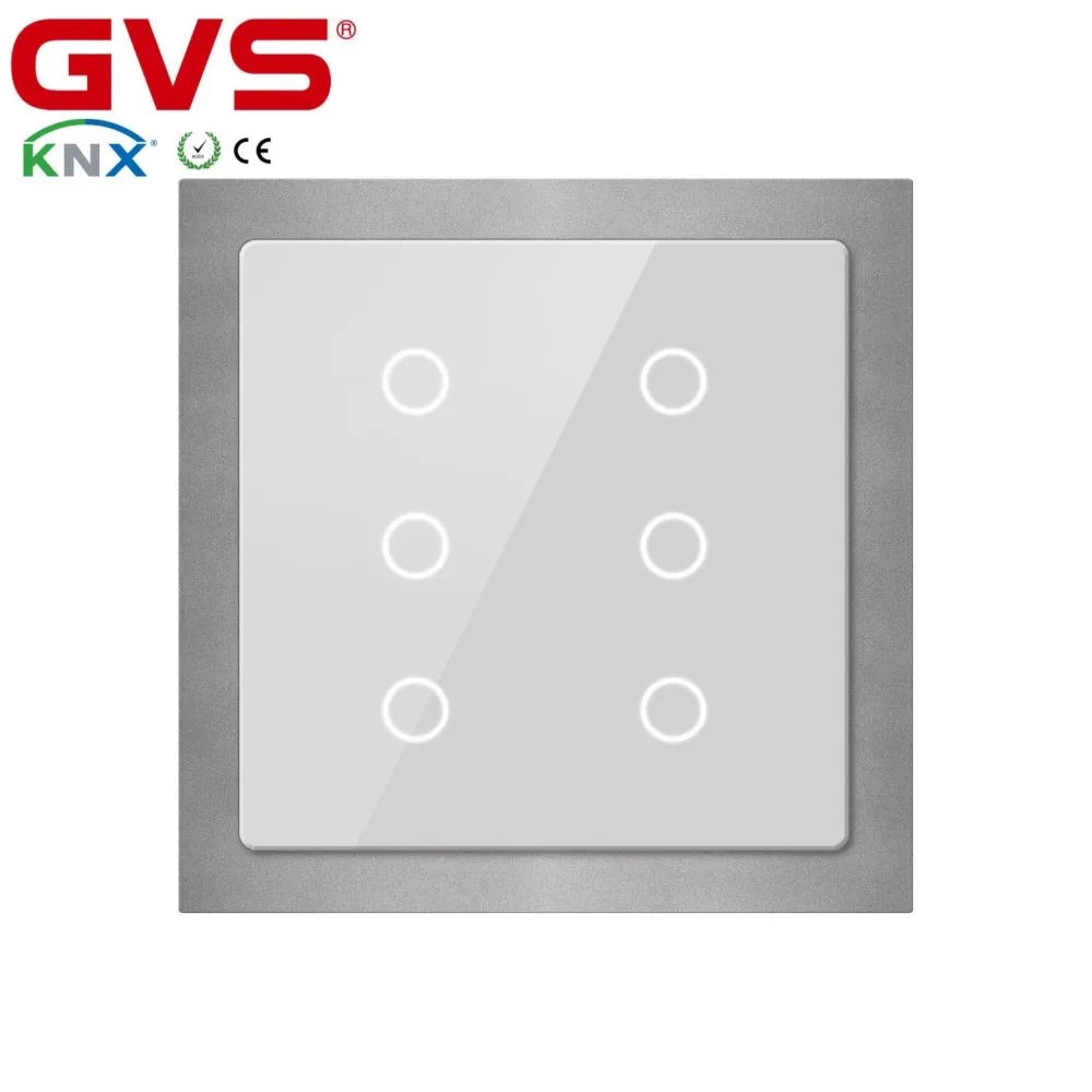 

Smart Home Automation KNX/ EIB GVS K-BUS Capacitive thin 6 button push sensor silver Intelligent Building Control System