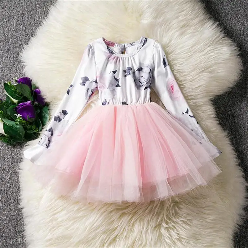 Baby Girl Dresses Kids Autumn Winter Long Sleeve Princess Dress Tulle