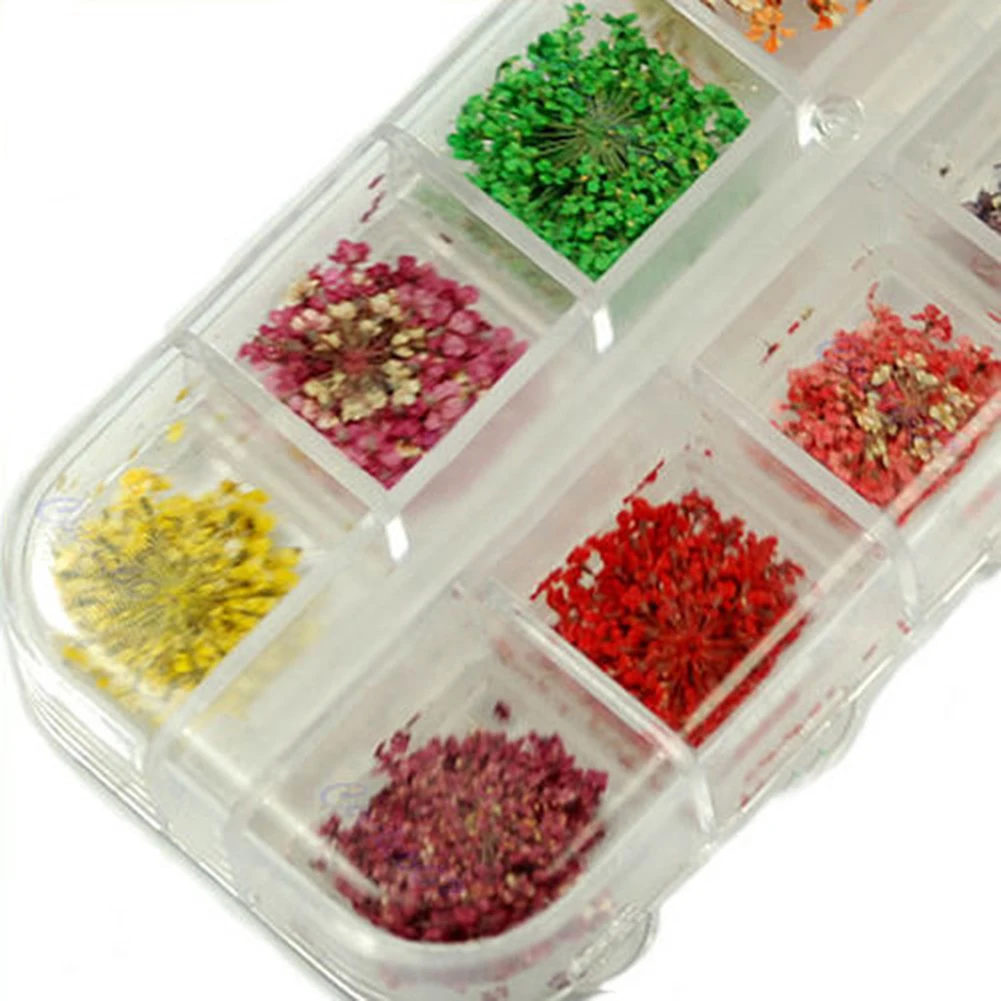 60 Pcs Real Dried Flower Nail Art Tips Sweet DIY Decoration Stickers 3D Designs Polish Manicure Accessories | Красота и здоровье