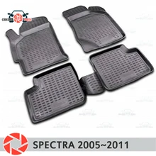 Коврики для Kia Spectra 2005~ 2011, Нескользящие полиуретановые грязеотталкивающие аксессуары для салона автомобиля