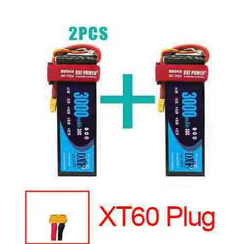 2 шт. DXF lipo Батарея 3S 11,1 V 3000 мА/ч, 3500 мА/ч, 5200 мА/ч, 30C 45C 50C 100C 200C для 1/10 1/8 RC автомобиль грузовик FPV, вертолет-Дрон - Цвет: 3S3000Softcase-XT60