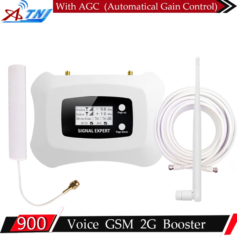 

ATNJ 2G Repeater 900MHz GSM UMTS Mobile Signal Booster Gain 70dB 900MHZ ALC Cell Phone Repeater GSM Cellular Signal Amplifier