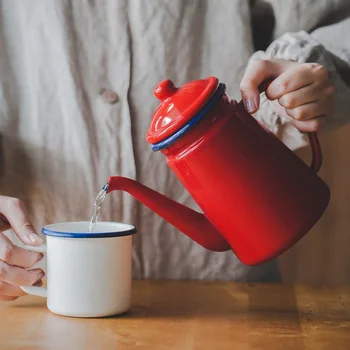 

Enamel thickened water kettle tea coffee pot Chinese medicine pot electromagnetic furnace gas tisanes teapot enamelware ceramic