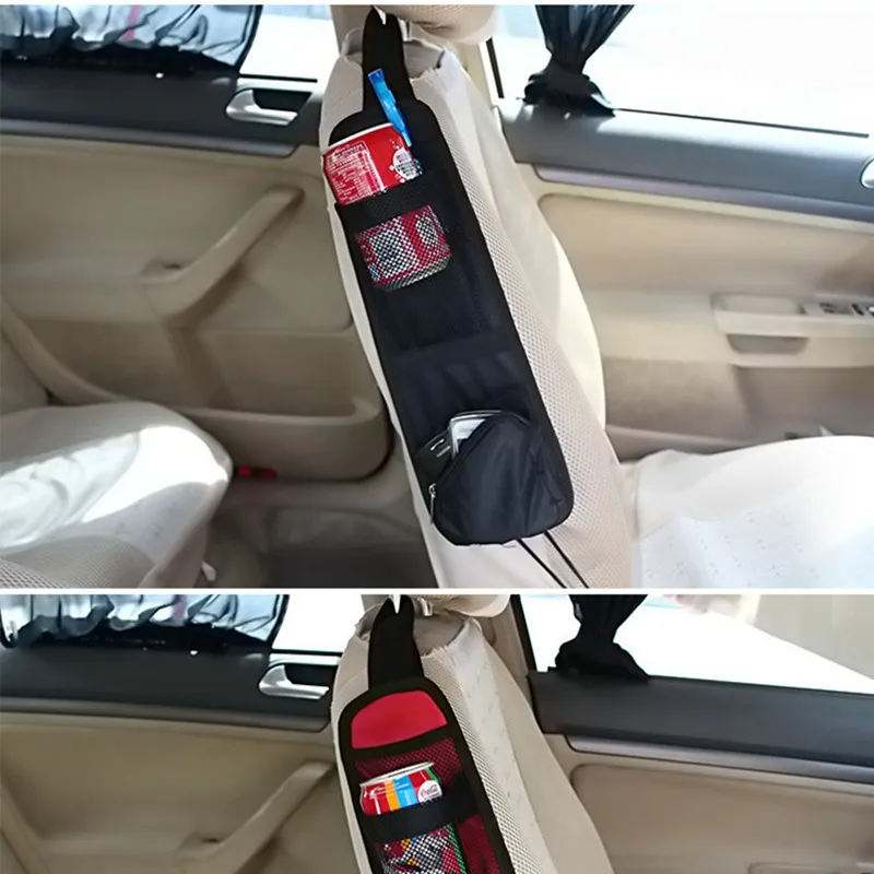 Urijk Folding Car Seat Mesh Storage Bag Multi Pocket Organizer