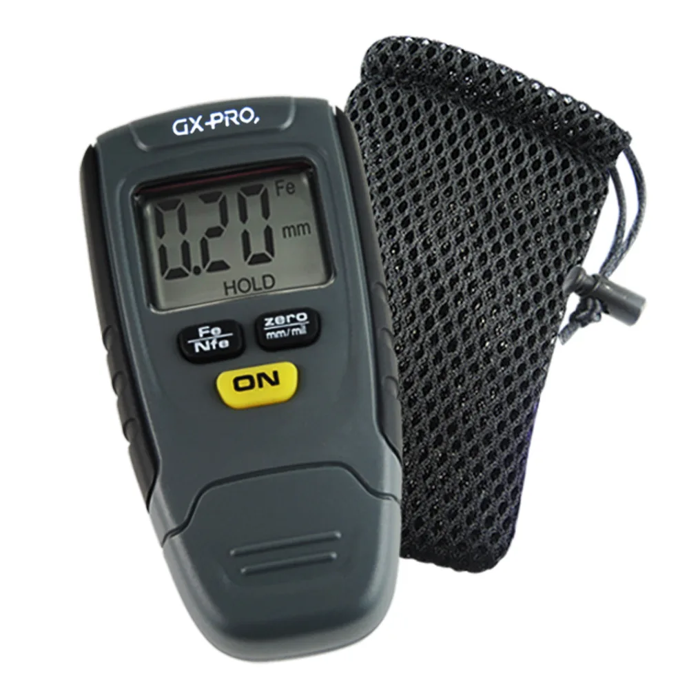 

Paint Coating Thickness Gauge Digital Tester Meter Instrument 1.25mm Iron Aluminum Base Metal Car Automotive Non-Metal w/ Pouch