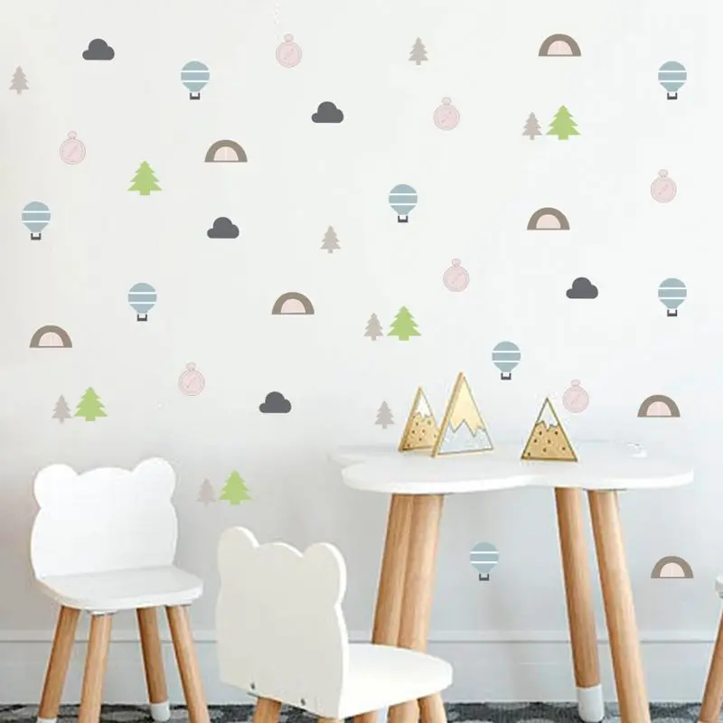 

PVC Nordic Cartoon Scandinavian Desert Forest Tree Wall Stickers For Kids Wall Decorative Stickers Children Bedroom Wall Decor