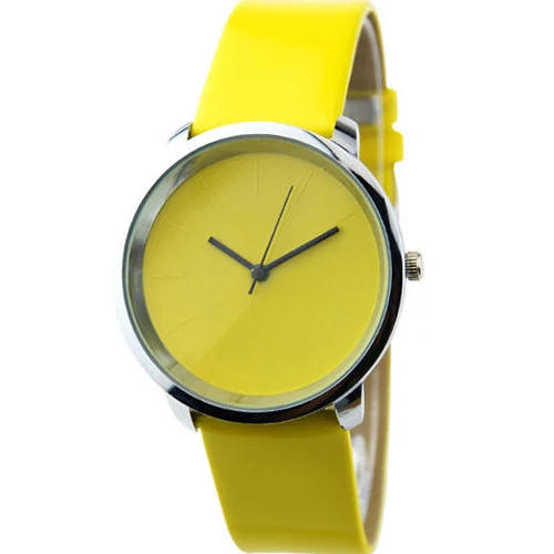 

Unisex Fashion Colorful Simple No Markers Quartz Analog Faux Leather Wrist Watch