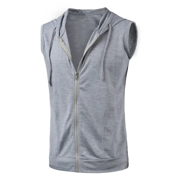 2018 Summer Mens Vest Sleeveless Zipper Casual Slim Fit