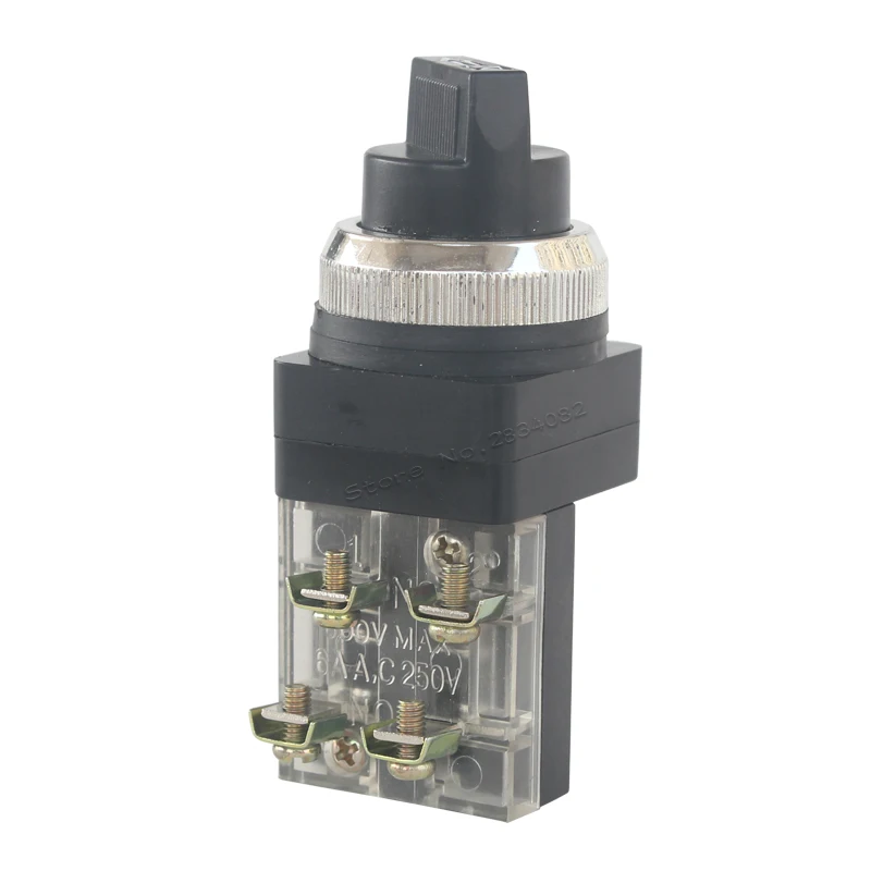 30mm Selector push button switch maintained self lock latching rotary button switch 3 position