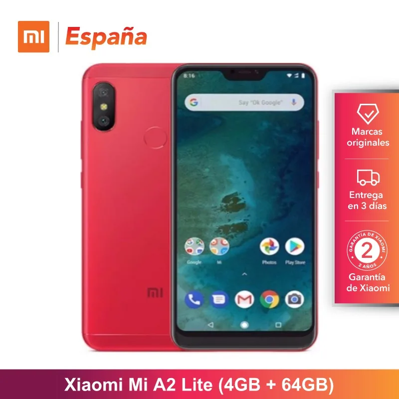 [Global Version for Spain] Xiaomi Mi A2 Lite (Memoria interna de 64GB, RAM de 4GB, Camara dual de 12 + 5 MP) Movil