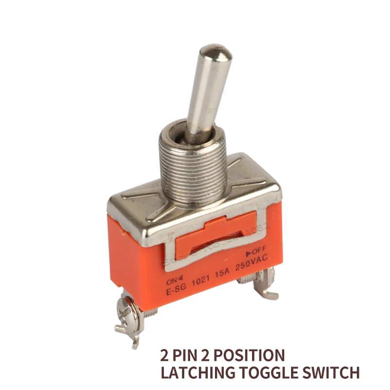 toggle switch 15A 250VAC 2 position files 2 pin screw latching handle