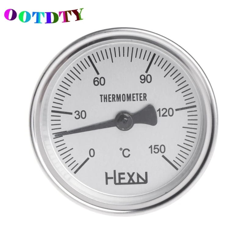 

OOTDTY 1/4 PT Thread Stainless Steel Thermometer Moonshine Kitchen Food Cooking Gauge Temperature