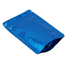 100Pcs Blue Stand Up Aluminum Foil Pack Bags Reusable Food Storage Bags Self-seal Zipper Bags Smell Proof for Christmas Wedding 100Pcs Blue Stand Up Aluminum Foil Pack Bags Reusable Food Storage Bags Self-seal Zipper Bags Smell Proof for Christmas Wedding