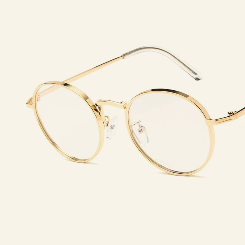 Новые Ретро литературные очки оправа Трендовое металлическое круглое плоское зеркало в раме Мода для мужчин и женщин оснащен оправой для близорукости