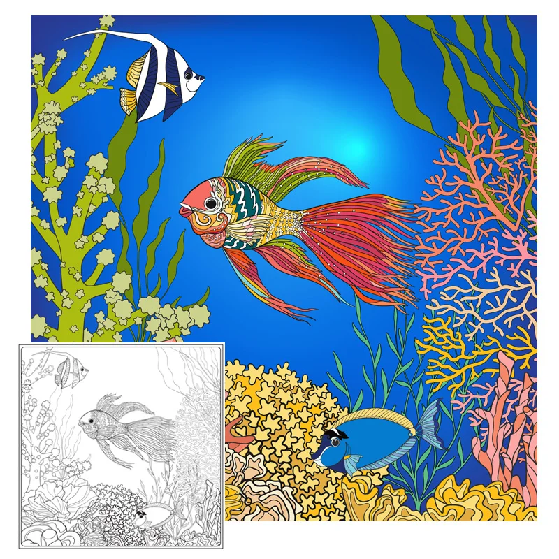

new 6pcs/set Secret Garden/Animal Kingdom Coloring Book For Children Relieve Stress Kill Time Graffiti Painting Drawing Art Book