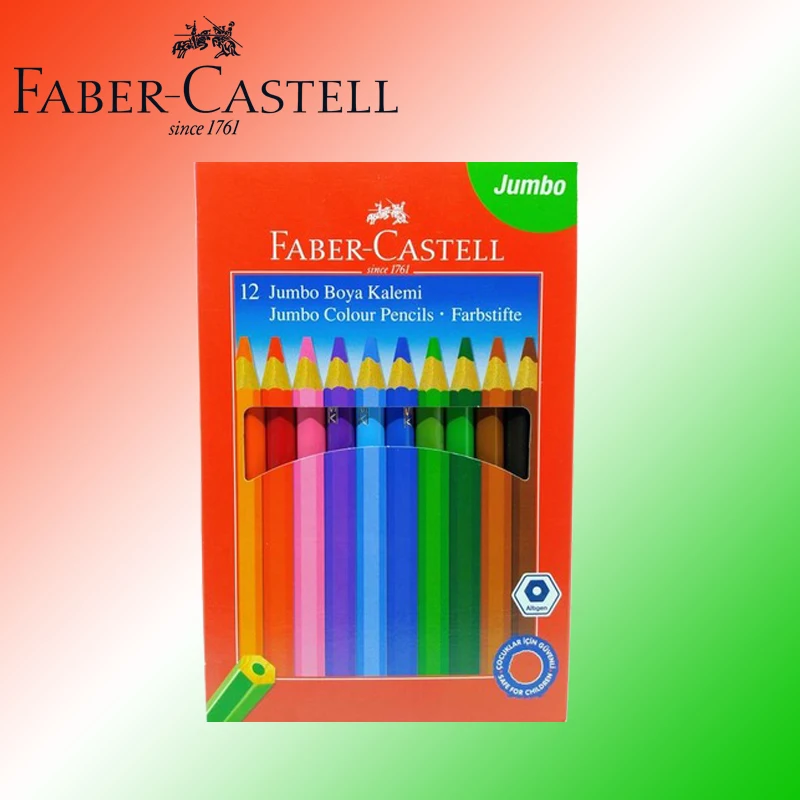 Оригинальный Faber Castell Цветной карандаш Jumbo 12 цвета в ассортименте картонной