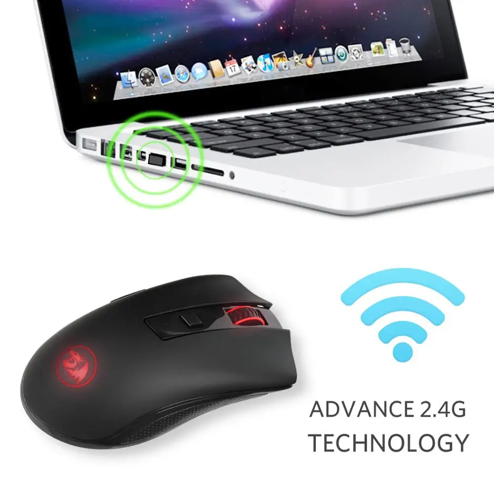 Redragon M652 Protable Optical 2.4G Wireless Mouse Gaming Mice with USB Receiver 