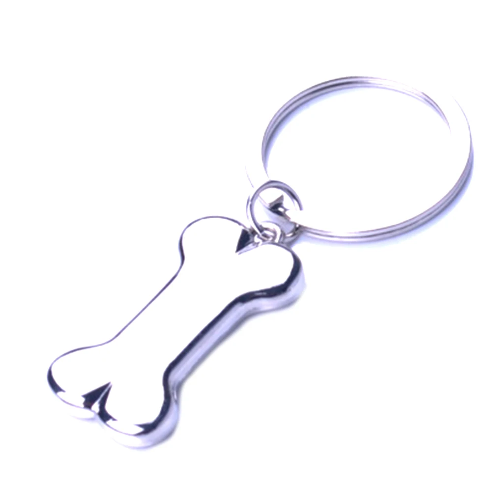 

hot sale fashion accessories pet pendant Quality male car dog bone keychain laser Tag key gift