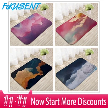

FOKUSENT Space scenery carpet Sheepskin Plain Fur Skin Fluffy Bedroom Faux Mats Washable Artificial Textile Area Square Rugs