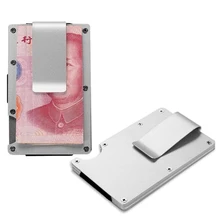 Модный блокирующий металлический держатель для кредитных карт, органайзер с зажимом для денег