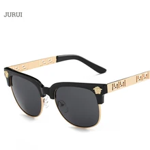Mujeres del Estilo del verano Marca Diseño Señora Fashion Shades Gafas Medio Marco Gafas de Sol de La Vendimia Gafas de Metal Gafas de Sol