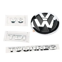 4pcs Rear Badge Boot Chrome Emblem V6 TDI TOUAREG for VW Touareg 2003-2010 7L6 853 630 A
