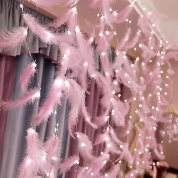 

3*3 m Fairy Feather DIY Led Lights String USB Support Remote Control Light for Home Wedding Party Decoration Window Decor