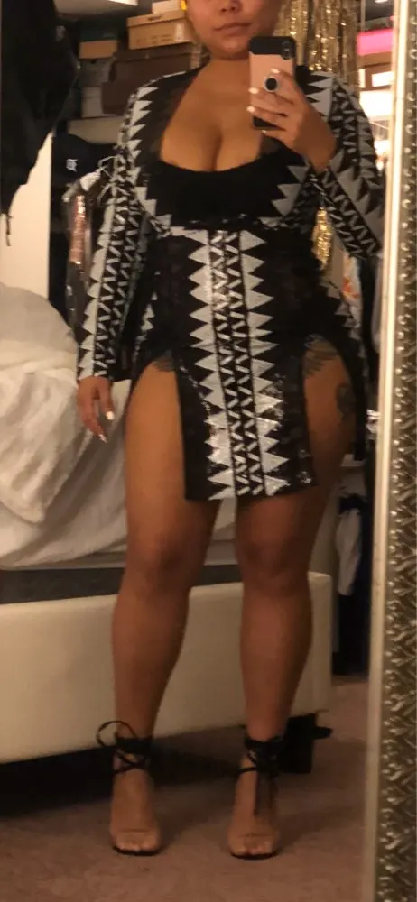 'Look Back at it' Side Split Mini Dress photo review