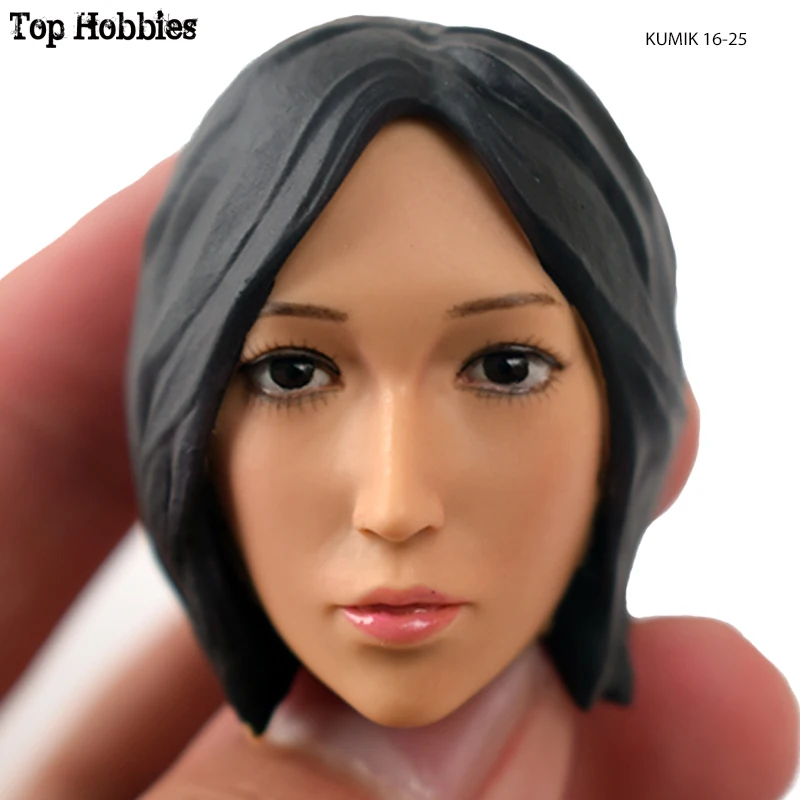 

Toys 1/6 Scale KUMIK KM16-25 Female Head Sculpt Caving with Short Hair Mid-point Fit 12 Inch Action Figure Body Accessories Doll