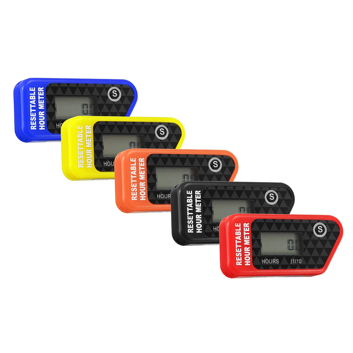 Tanie 1 sztuk czarny czerwony LCD resetowalny miernik godzin przypomnienie konserwacji wodoodporny Fit motocykl ATV motorówka