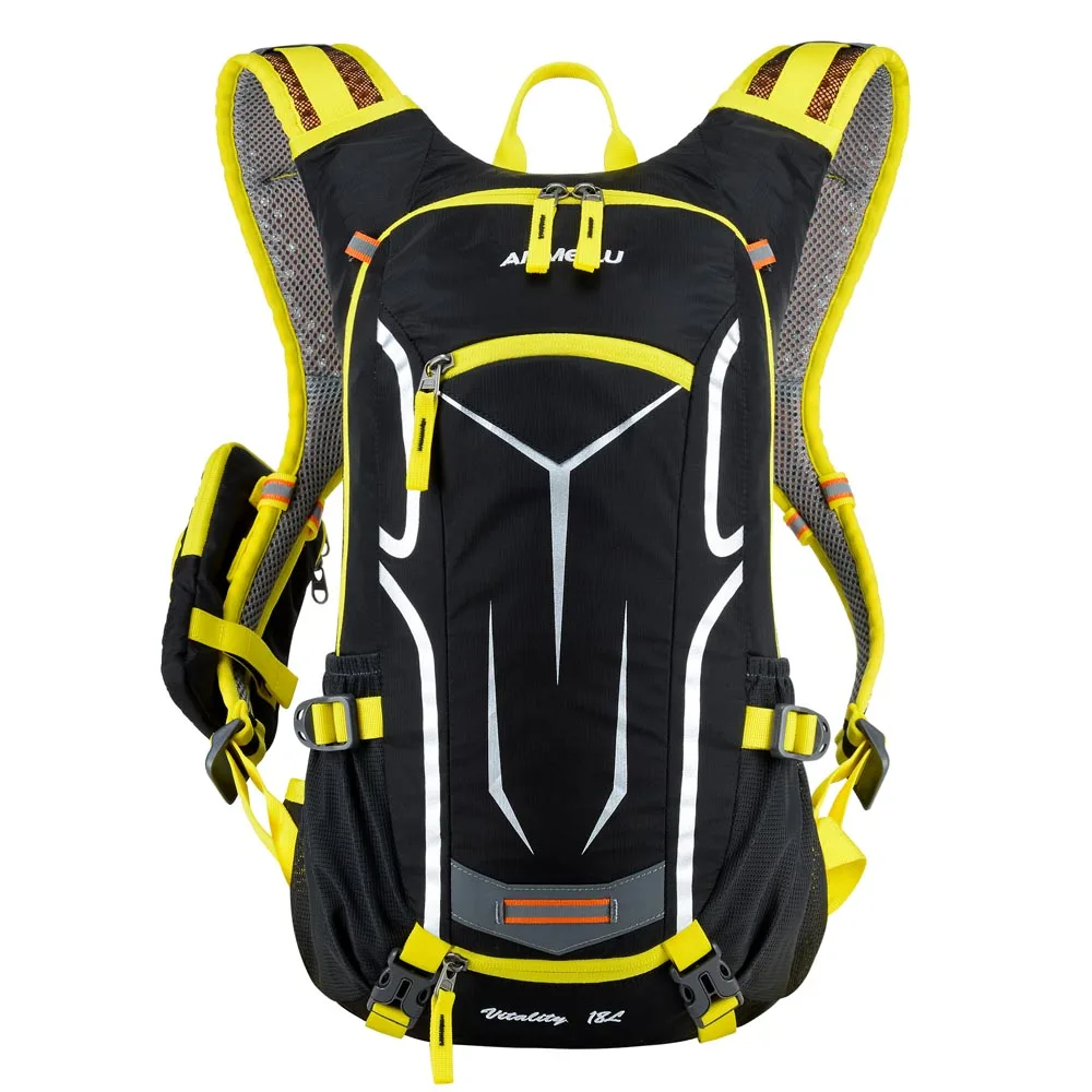 ANMEILU 18L открытый рюкзак велосипедный рюкзак спортивный рюкзак альпинистская Сумка велосипедная сумка на плечо водонепроницаемая сумка с дождевиком - Цвет: Желтый цвет