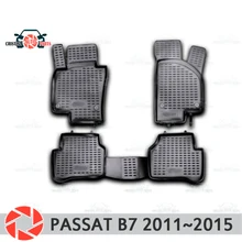 Коврики для Volkswagen Passat B7 2011~ ковры Нескользящие полиуретановые грязеотталкивающие салонные аксессуары для стайлинга автомобилей