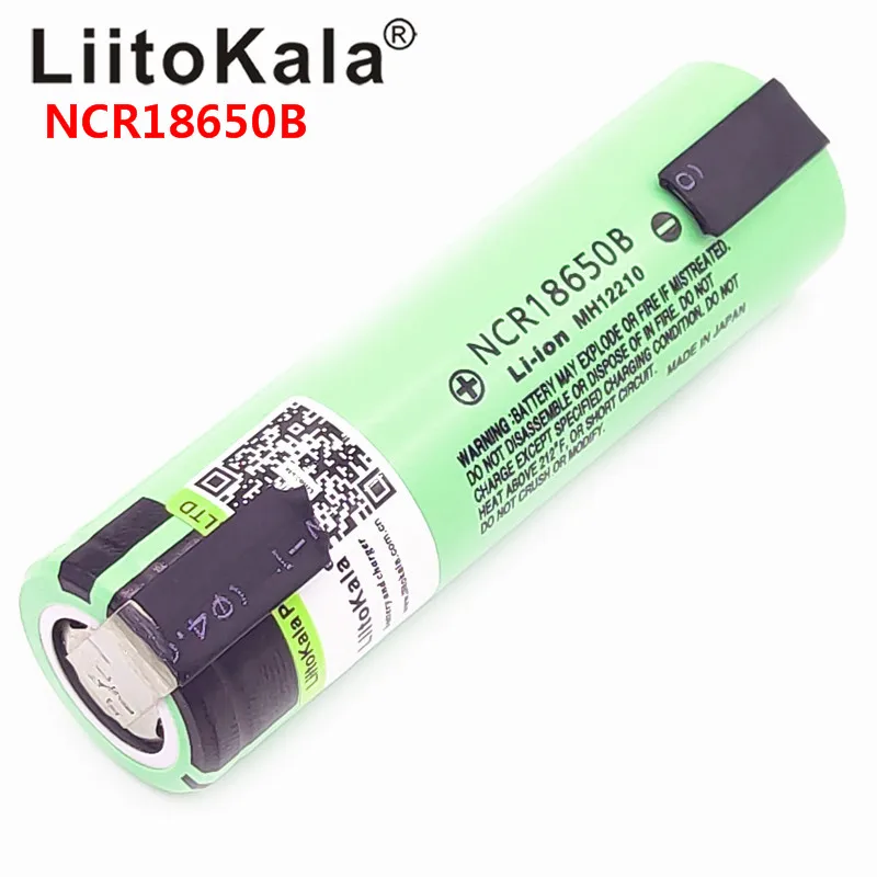 10 шт liitokala 18650 3400 батарея 3400mAh 3,7 V NCR18650B литий-ионная аккумуляторная батарея для фонарика+ DIY никель