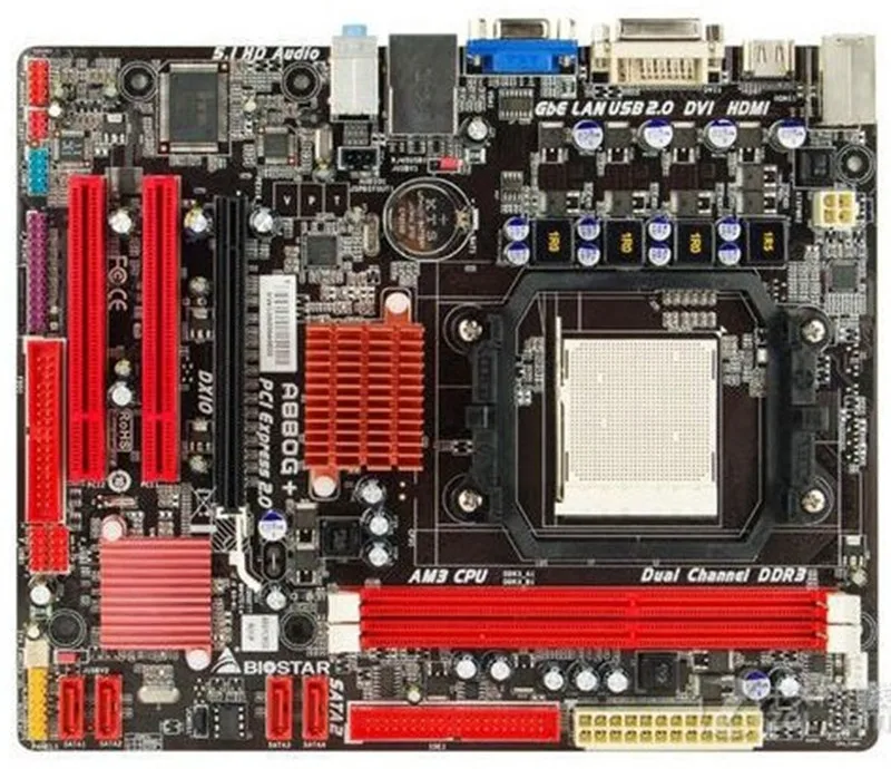 Оригинальная настольная материнская плата для Biostar A880G + разъем 880G AM3 DDR3 8G SATA2 USB2.0