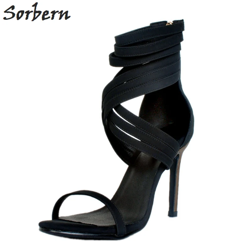 Sorbern Snakeskin Ankle Strap Sandals For Women High Heels Stilettos Ol Shoes Ladies Girls Black School Shoes Gladiator Shoes High Heels Aliexpress