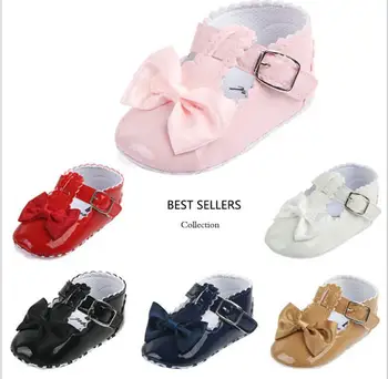 

wholesale bowknot leather baby shoes for girl Romirus baby moccassin toddler girl shoes newborn boots prewalking shoes
