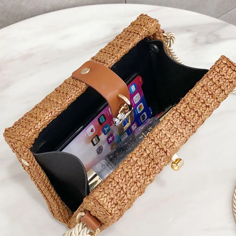 Women Hot Straw Bags Female Summer Beach INS Popular Handbag Lady Casual Rattan Shoulder Bag Travel Woven Mini Crossbody SS3122 (5)