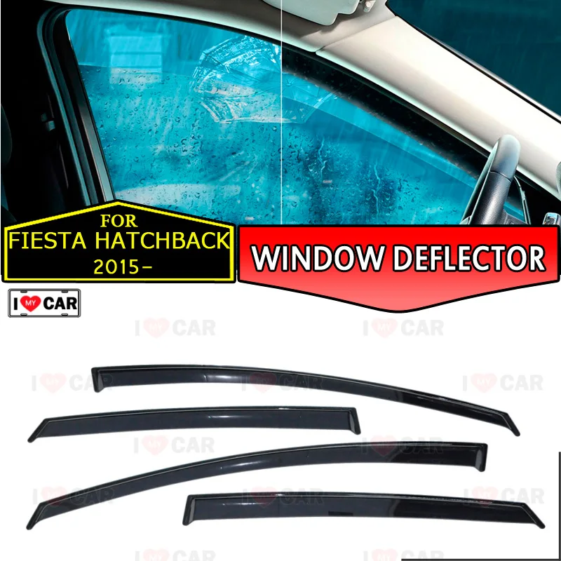 

Window deflector for Ford Fiesta Hatchback | Sedan 2015- car window deflector wind guard vent sun rain visor cover car decor