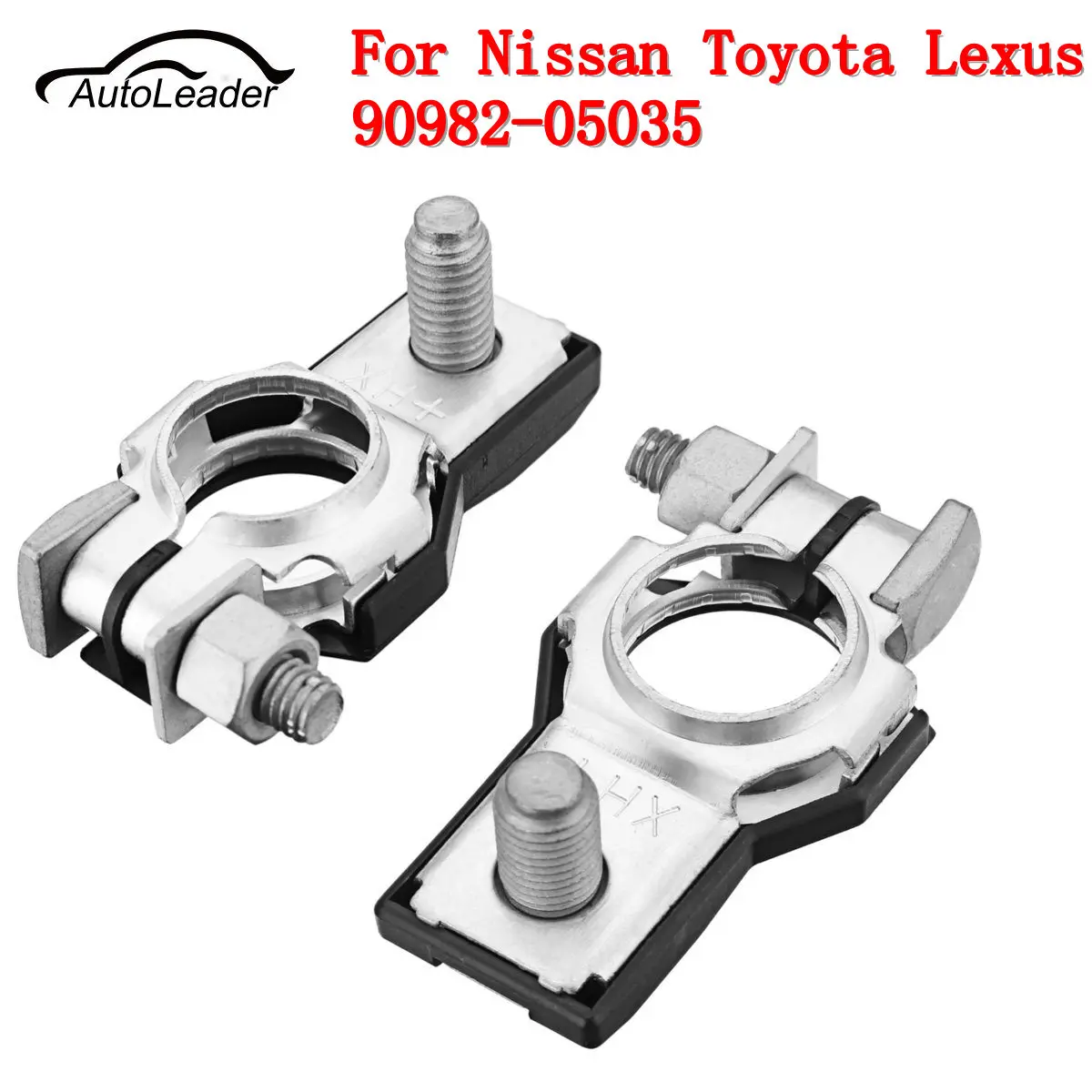 

2x Metal Battery Cable End Positive Terminal Connector Replacement Fits For Nissan/Toyota/Lexus 90982-05035 24340-7F000