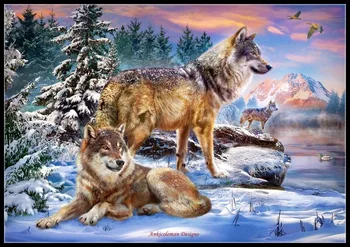 

Wolfish Wonderland - Counted Cross Stitch Kits - DMC Color DIY Handmade Needlework for Embroidery 14 ct Cross Stitch Sets