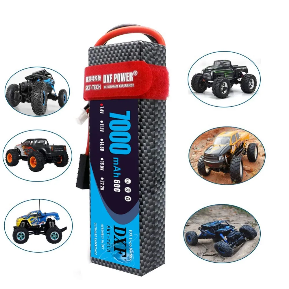 t para Traxxas 2 Pcs Dxf 3 2 s s 60c 4s 7.4 v 11.1 v 14.8 v 7000 Mah Bateria Lipo rc Peças Hard Case e deans Trx4 Carros Buggy Avião Barco 8 Cheap Peças e Acessórios