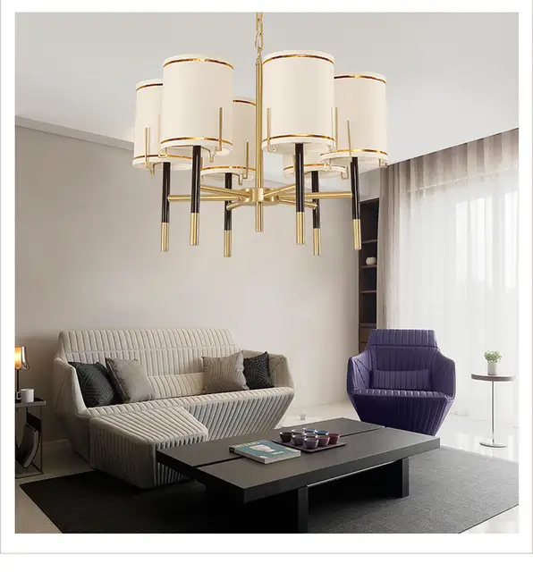 American Chandelier Modernes Wohnzimmer Schlafzimmer Hotelpendelleuchte Led Lighting 6 8 Head Ac 85 265v Pendant Lights Aliexpress