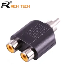 3 шт. RCA коннекторы двойной разъем RCA разъем для RCA переходник никелированные и черный пластик с оригинальной упаковкой