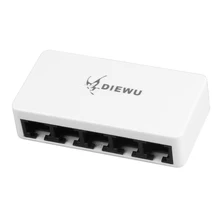 DIEWU 10/100 Мбит/с 5 портов Блок питания Micro USB Fast Ethernet LAN RJ45 сетевой коммутатор концентратор Поддержка power Bank ноутбук мобильный телефон