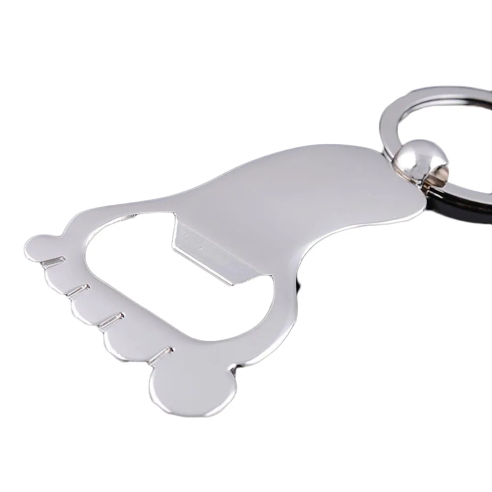 Buy 1PCs New Creative Funny Foot Palm Bottle Opener Keychain Keyring Metal